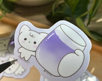 Ube Cat Sticker | Filipino Ube Dessert Cat Vinyl Sticker | Kawaii Purple Cat Sticker | Pinoy Food Lover Gift
