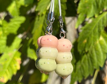 Little Green Guy Dango Charm | Smiski-Inspired | Handmade Polymer Clay Charm | Kawaii Accessory