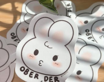 Ober Der Bunny Sticker – Funny Filipino Bunny Vinyl Sticker | Cute Kawaii Rabbit Sticker | Pinoy Humor Gift