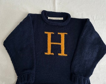 Harry Potter Sweater - Just like Mrs Weasley made for Harry. Hand Knitted