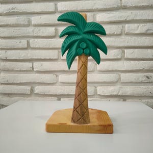 Holz geschnitzten Serviettenhalter / Papierrolle Handtuchhalter / Palme / handgemacht