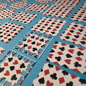 Troqueles básicos: cuadrados, rectángulos, círculos, elipses y corazones, 26 piezas, hechos de naipes para manualidades, álbumes de recortes y diarios basura