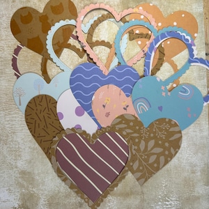 20 grote gedempte papieren harten voor Valentijnsdag, handgemaakte kaarten en scrapbooking (250 gsm)