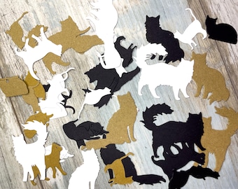 Cute cat die cuts (white, black, kraft) for handmade cards and scrapbook, 300 or 120 gsm cardstock