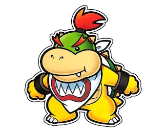 Bowser Jr. Paper Art Retro Waterproof Vinyl Sticker Decal Die-Cut