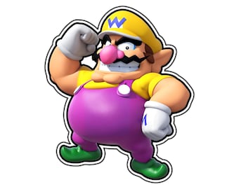 Wario #1 Retro Waterproof Vinyl Sticker Decal Die-Cut