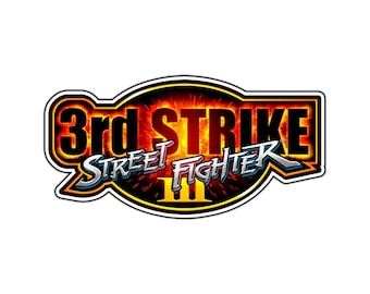 Street Fighter III 3rd Strike Arcade Logo #1 Waterproof Vinyl Sticker Decal Die-Cut