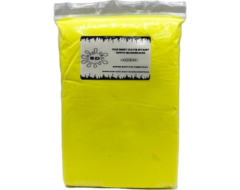 Bright Yellow 1 KG Soft Air Dry Clay | 1000 Grams | Butter Slime Clay | Crafting Clay | Fake Bake Supplies | Light Weight Clay, Molding Clay