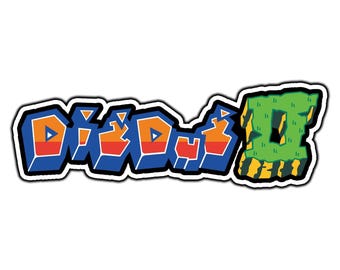 Dig Dug II Arcade Logo #1 Waterproof Vinyl Sticker Decal Die-Cut
