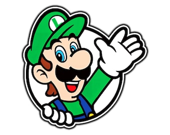 Luigi Icon Retro Waterproof Vinyl Sticker Decal Die-Cut