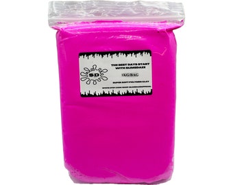 Hot Pink (Peach) 1 KG Soft Air Dry Clay | 1000 Grams | Butter Slime Clay, Crafting Clay, Fake Bake Supplies, Light Weight Clay, Molding Clay