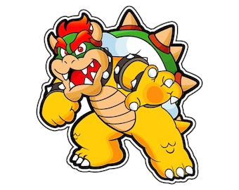 Bowser Roar 2D Retro Waterproof Vinyl Sticker Decal Die-Cut