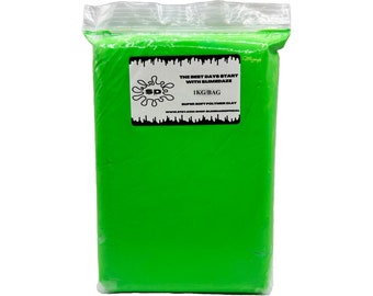 Apple Green 1KG Soft Air Dry Clay | 1000 Grams | Butter Slime Clay | Crafting Clay | Fake Bake Supplies | Light Weight Clay, Molding Clay