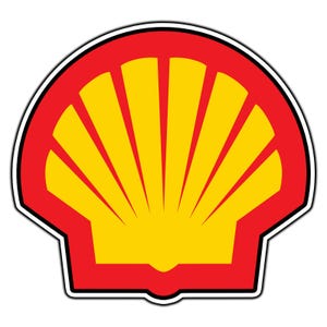 May include: A red and yellow logo featuring a stylized scallop shell design. The shell is yellow with red outlines and a red background. The logo has a white border.
