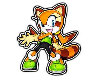 Marine the Raccoon Retro Waterproof Vinyl Sticker Decal Die-Cut