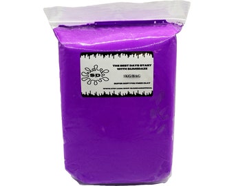 Fluorescent Purple 1 KG Soft Air Dry Clay, 1000 Grams, Butter Slime Clay, Crafting Clay, Fake Bake Supplies, Light Weight Clay, Molding Clay