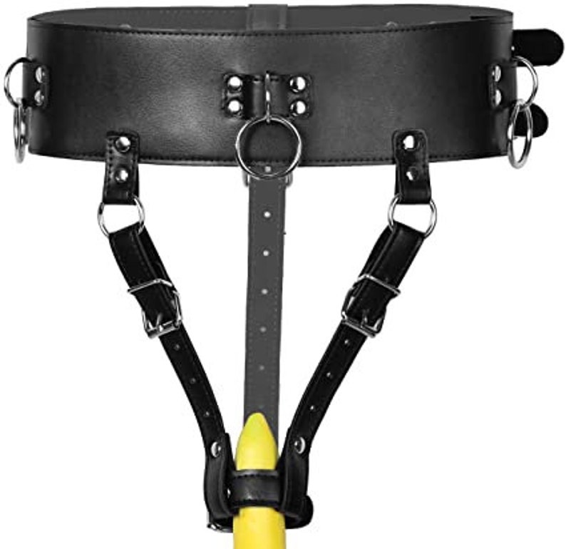 Leather Forced Orgasm Belt Restraints Harness Chastity Belt Etsy