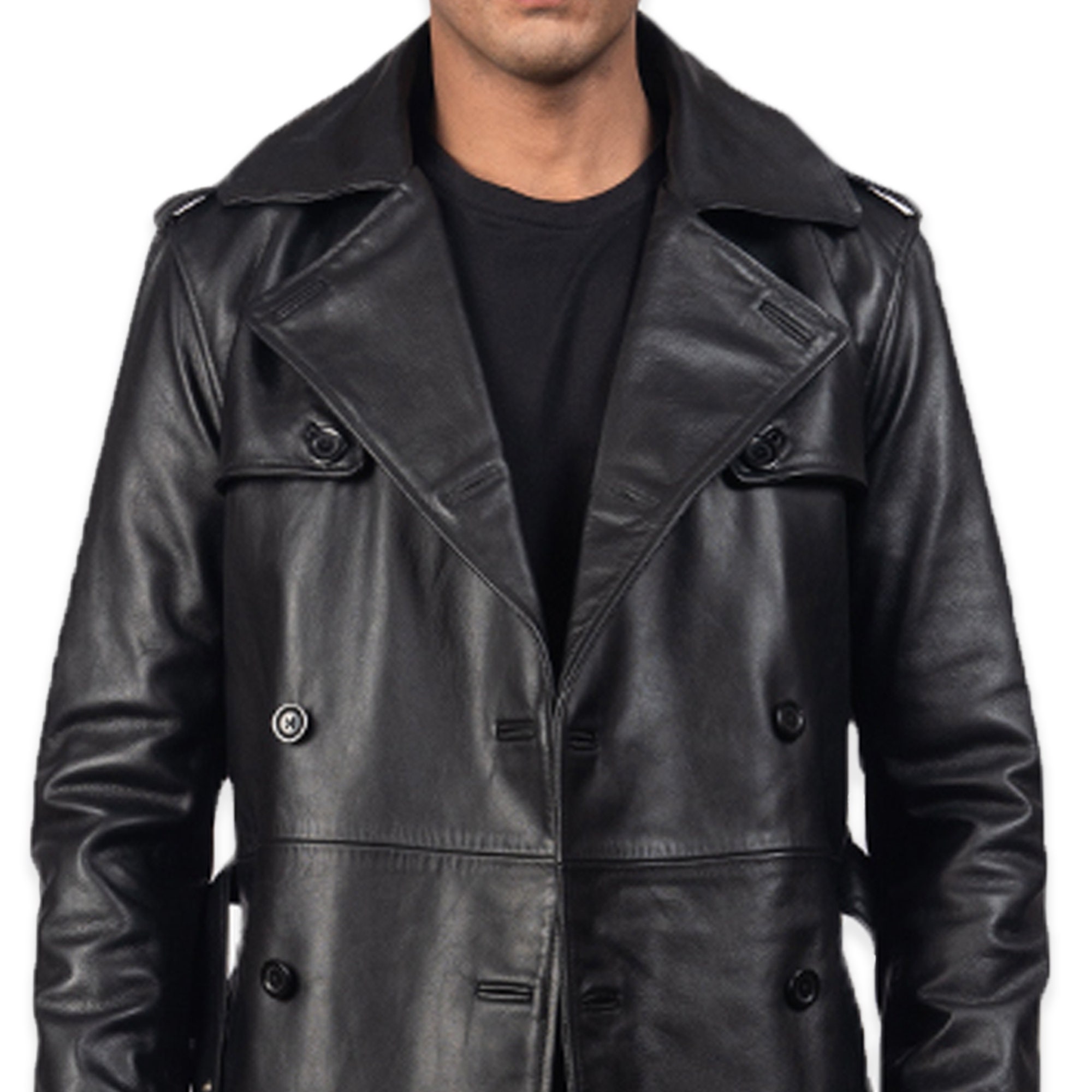 Men's Real Leather Overcoat Trench Coat full Length - Etsy