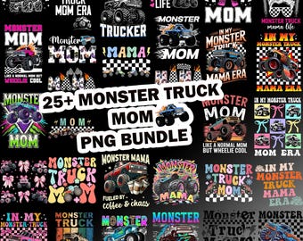 Pakiet Monster Truck Mama PNG, Era Monster Truck Mom Png, Monster Truck Mom Png, Mama Truck PNG, Truck Mom Png, Dzień Matki, Monster Truck