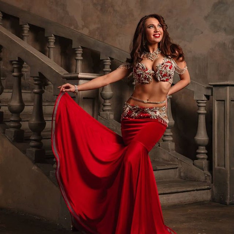 Abdc85-red Belly Dance Costumes and Accessories - Etsy