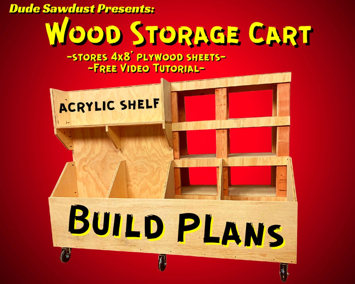 Scrap Wood Storage Cart Digital Woodworking Plans Etsy
