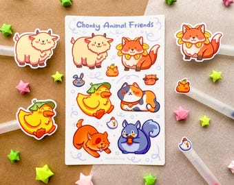 Chonky Animal Friends Sticker Sheet/Original Art