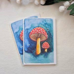 Biglietti d'auguri dipinti a mano / Biglietti di auguri / Fatti a mano / Funghi / Pittura ad acquerello / Opere d'arte / Tutte le occasioni