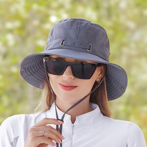 Women's UPF 50 Large Brim with Side Snap Fisherman Hat, Summer Spring Bucket Hat, Wide Brim Hat, Outdoor Hat, Fisherman Hiking Hat, Foldable