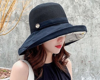 Wide Brim Cotton Summer Hat, Summer Hat, Sun Hat For Women, Summer Floppy Hat, Foldable Wide Brim Hat, Reversible Sun Hat, Oversized Hat