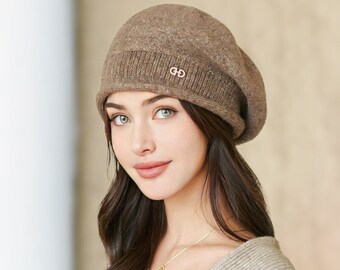 Béret streetwear chic pour femme, béret chic, béret en tricot, bonnet automne-hiver pour femme, béret pour femme, béret français pour femme, béret d'hiver