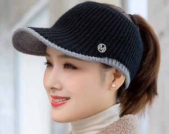 Casquette ouverte en queue de cheval, chignon désordonné, chapeau à visière pour femme, casquette de baseball pour femme, visière de sport, visière pour femme, casquette pour femme, chapeau de baseball pour femme, visière