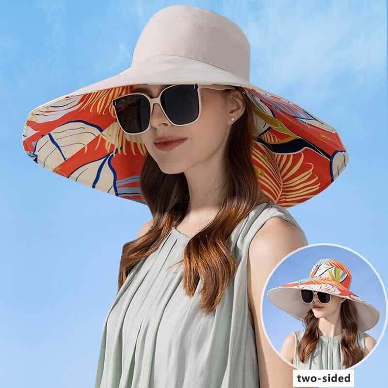 Wide Brim Sun Hat in Rust Linen Fabric for Women With Adjustable Fit 