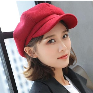 Newsboy Cap Women, Winter Hat for Women Warm Cotton Caps, Fiddler ...