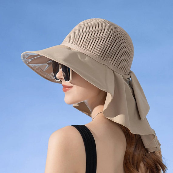 Wide Brim Stylish Hat With Ear Neck Flap, UPF50 Sun Protection