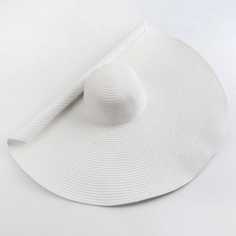 Cappello da sole a tesa extra larga da donna, cappello da sole sovradimensionato UPF 50 con tesa ripiegabile, cappello floscio gigante, cappello da sole in paglia extra large, cappello da spiaggia, cappello da sole immagine 5