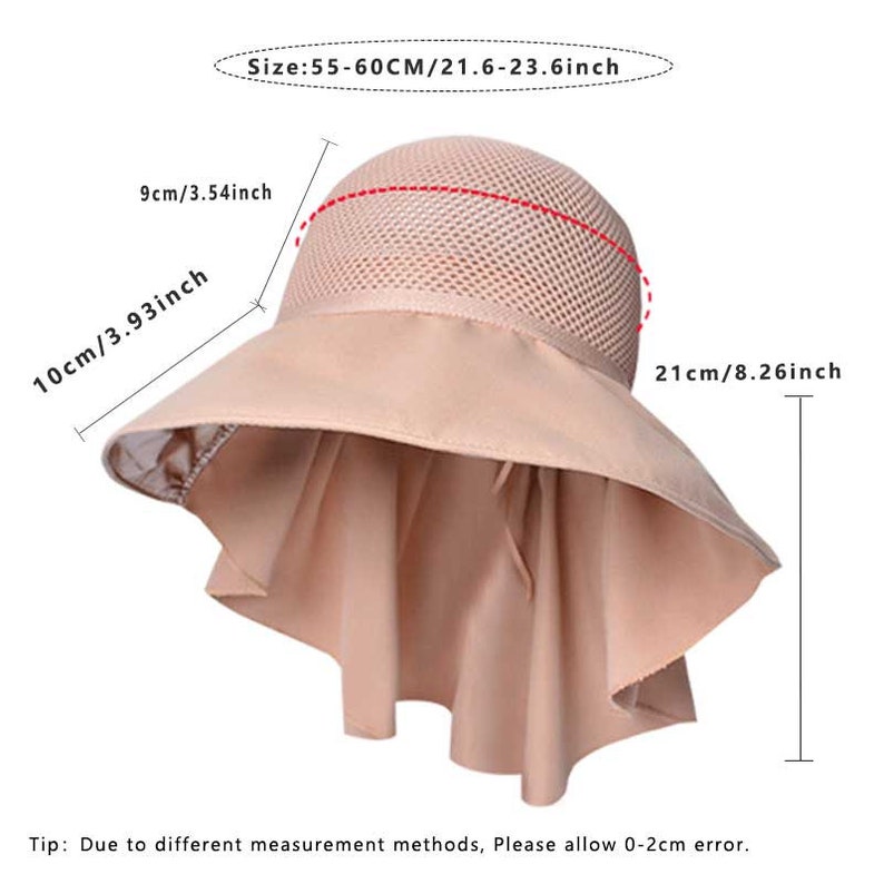 Breiter Krempe Stilvoller Hut mit Ohr-Hals-Klappe, UPF50 Sonnenschutz, Atmungsaktiver Hut, Outdoor-Hut, Sommerhut, Sonnenhut für Frauen, Nackenschutz Bild 10