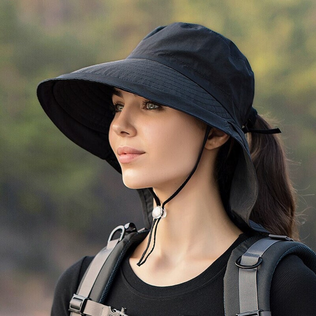 Wide Brim Hat UPF 50 Sun Protection With Ear Neck Flap, Outdoor Hat