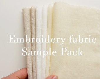 Embroidery fabric Sample Pack, cotton linen blend, fabric bundle, embroidery supplies, linen fabric for embroidery