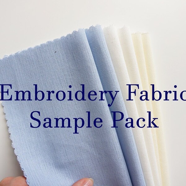 Embroidery fabric Sample Pack, cotton linen blend, fabric bundle, embroidery supplies, linen fabric for embroidery