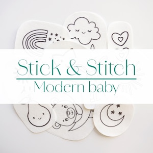 Stick and Stitch embroidery patterns, modern baby embroidery designs, water soluble embroidery designs, sticky wash away embroidery patterns