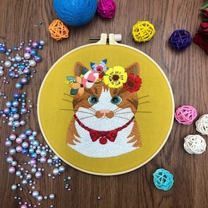 Funny Cat Embroidery Kit for Adult Embroidery Kit With Cat Owner Gift For Cat Lover Gift For Friend