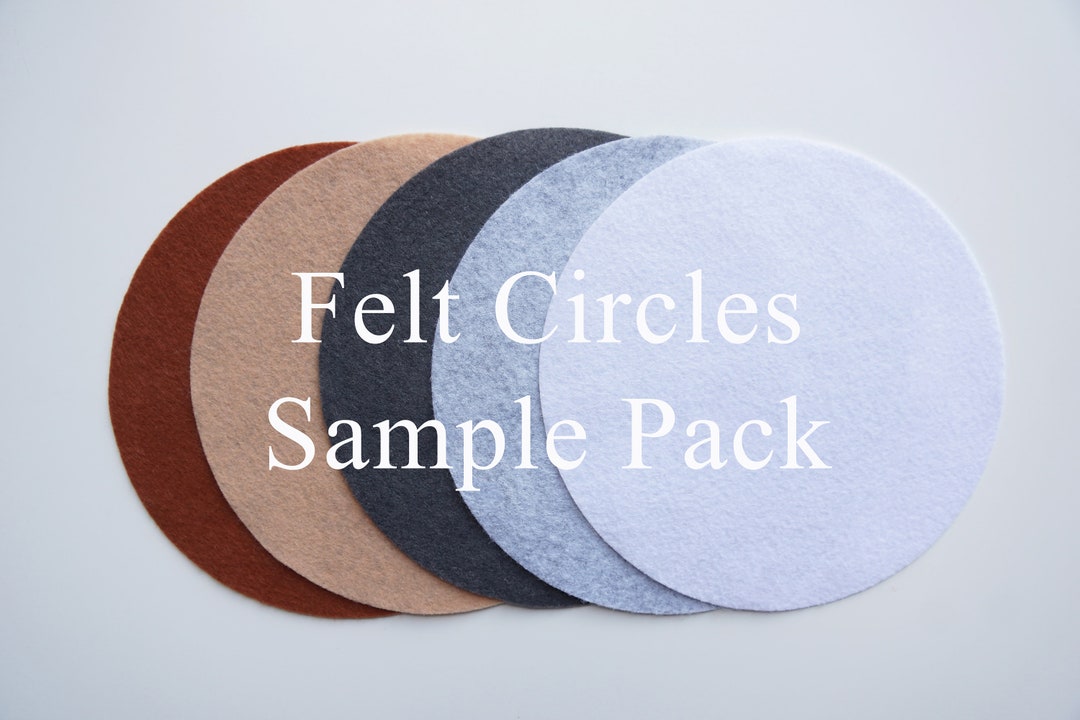 Felt Circles Sample Pack, Embroidery Hoop Backing 4, 6, 8, for