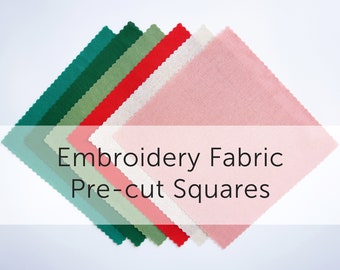 Embroidery fabric Pre-cut Squares, cotton linen blend, fabric bundle, embroidery supplies, linen fabric for embroidery