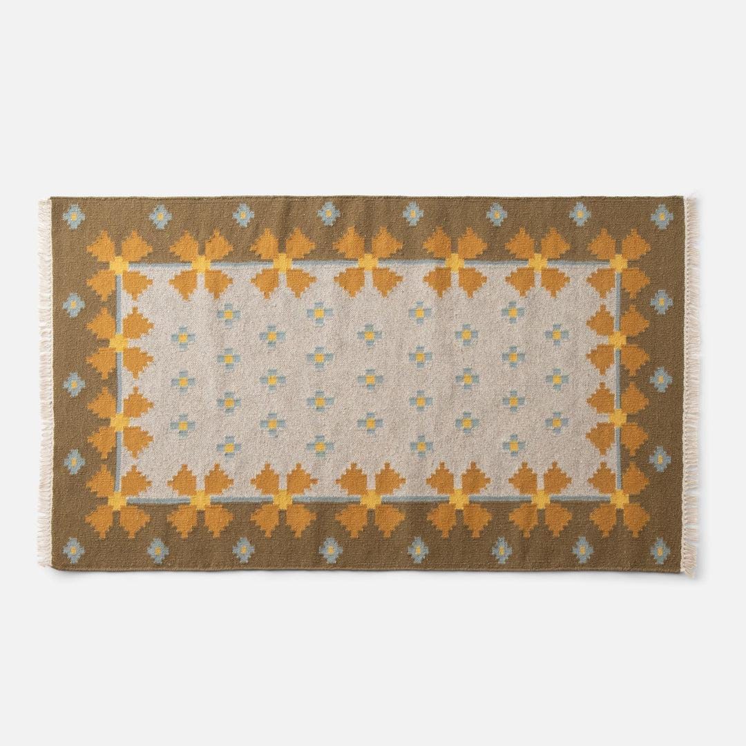 Handmade Brown Wool Kilim Rug: Vintage Kilim Scandinavian Kilim Rug ...