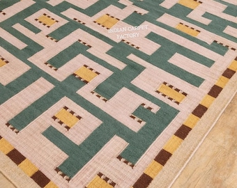 Swedish kilim rug| Handwoven Wool Flat Weave | Minimalist Nordic Carpet | Geometric Boho Area Rug | 1950s Design