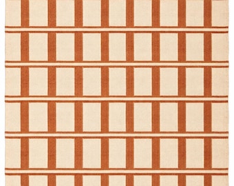 Handwoven Mid-Century Kilim Featuring Abstract Flowers and Nordic Pattern | Custom Size Wool Area Rug