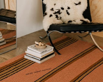 Swedish Kilim Rug | Scandinavian Wool Flatweave | Modern Handwoven Rug | Custom Size Wool Area Rug | Boho Neutral Scandinavian Decor