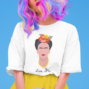 Frida Khalo Concert Tshirt, Live Free, Frida Khalo Unisex Shirt, Live Fri, Iconic Mexican Artist Love Shirt, Mexico Feminist Icon, LGBTQ Tee