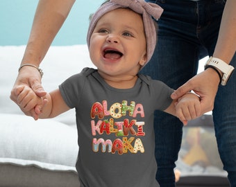 Hawaiian Baby Bodysuit, Cookie, Baby Clothes, Kalikimaka Shirt, Hawaiian Christmas Baby Shirt, Baby Christmas Outfit, Baby Aloha Bodysuit