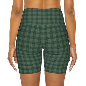 Army Green Palaka High Waisted Yoga Shorts, Hawaii Shorts, Aloha,Iyengar Shorts,Yoga apparel,Yoga Props,Iyengar Props, Ashtanga